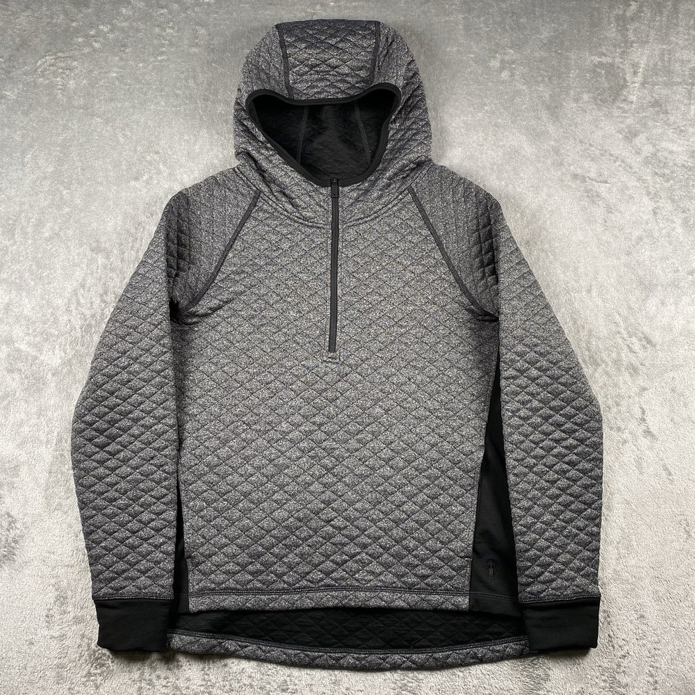 SmartWool Diamond Peak‎ Quilted Pullover Womens S Grey Merino Wool Blend Hoodie